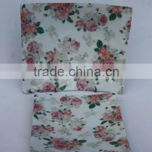 White Enamel Painted Square Plates With Floral Patterns in Cast Aluminium Available in Other Shapes and Patterns thumbnail-1