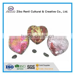Gift Set Crackle Mosaic Iridescent Glass Hearts thumbnail-1