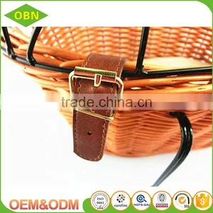 Traditional Handmade Cheap Large Bike Basket Dog Carriers Wicker Bike Basket With Cover thumbnail-5