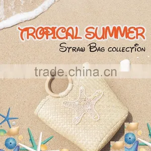 Straw Beach Bag/ Woven Beach Bag/Beach Tote Bag for Summer 2017 thumbnail-1