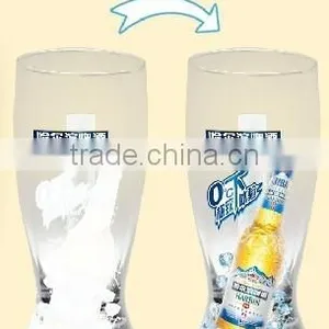 Food Grade Clear Glass Cup Beer With Cold Color Changing Design thumbnail-4