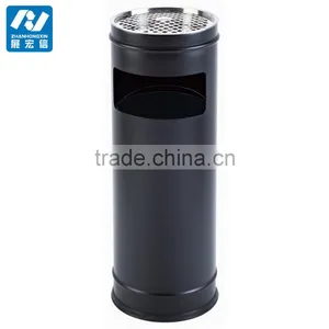 Lobby Standing Stainless Steel Litter Bin With Ashtray thumbnail-2