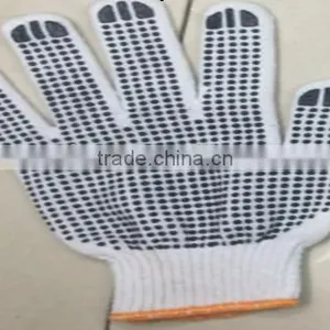 One Side PVC Dotted Gloves,Cotton/Polyester String Knit Gloves thumbnail-1