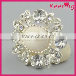 Decorative Wholesale Alloy Rhinestone Pearl Button for Decoration WBK-1491 thumbnail-2