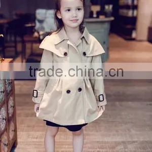 Fall Boutique Girl Clothing Unique Baby Girl Names Classic Double-breasted Fashion Casual Windbreaker Jacket thumbnail-5