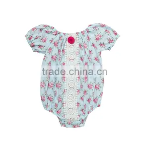 Summer Wholesale Baby Boutique Clothing Rompers Baby Girl Floral Rompers Infant and Toddler Rompers thumbnail-4