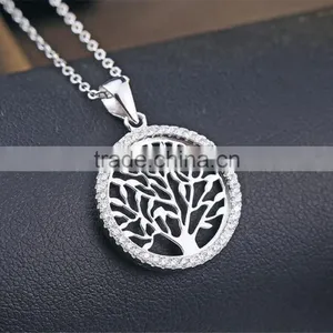 New Fashion Jewelry Simple Circular Design 925 Silver Pendant thumbnail-1