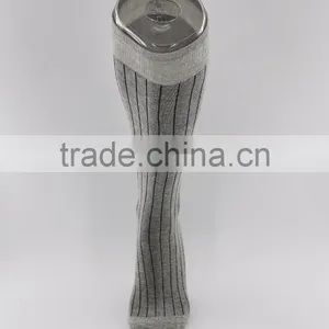 Autumn Winter Combed Cotton Knee High Grey Socks thumbnail-4