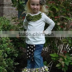 New Fashion Girls Jean Ruffle Pants,children's Demin Jeans Pants With Ruffle thumbnail-1