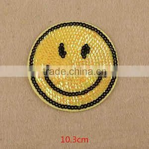 Emoji Smile Sequined Badge Applique Bag Clothes Embroidery Patch Sewing Supply thumbnail-3
