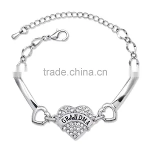 Custom Design Nurse Bracelet Crytstal Heart Charm Bracelet for Angel in White Nurse thumbnail-2