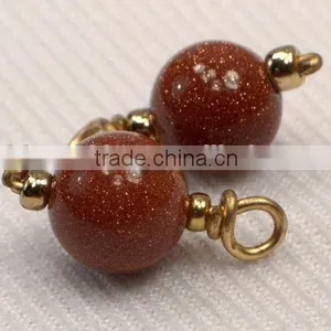 Brick Red Gold Sandstone Charms, Red Brown & Gold Jewelry Making Supplies, 4 Add On Charms, Loose Gold Sparkle Charm Supply thumbnail-1