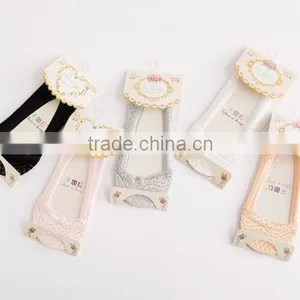 Zm35589a New Model Ladies Fancy Short Lace Boat Socks thumbnail-4