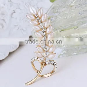 F20049N Grape Pearl Rhinestone Brooch for Wedding thumbnail-1