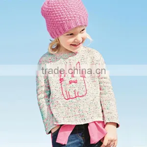 S80009A Newest Style Winter Autumn Head Long Sleeve Knit Sweater Children Gir thumbnail-1