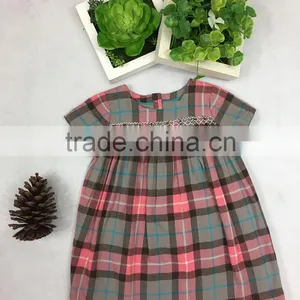 New Kids Design Short Sleeve Smocked Children Clothing Wholesale One Piece Baby Girl Dress thumbnail-1