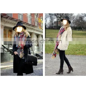 Classic Plaid Pattern High Quality 30 Choice 140*140 Acrylic New European Style Square Blanket Scarf thumbnail-6