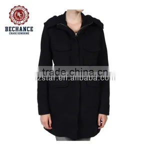Fashion Women Wool Parkas With a Belt thumbnail-1