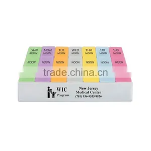 Jumbo Three For Me Medicine Tray - Has Seven Large Morning, Noon and Nite Pill Boxes and Comes With Your Logo thumbnail-1