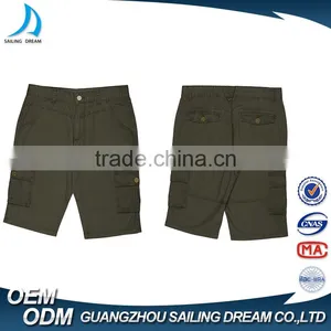 2016 OEM Custom Army Green Bellows Pocket New Style Wholesale Mens Cargo Six Pockets Short Pants thumbnail-2