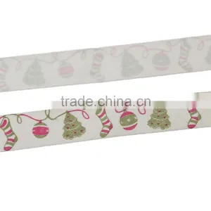 Wholesale Handmade DIY Craft Multicolor Christmas Tree Bells Pattern Cotton Sewing Ribbon thumbnail-2