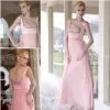 New Pink Halter A-line Plus Size Beading Ball Dresses thumbnail-1