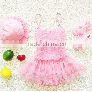Little Girls Princess Lace Layer Swimsuit TuTu Dress One-Pieces Swimwear thumbnail-3