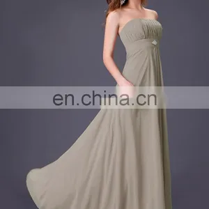 Grace Karin Sexy Strapless Sequined Backless Elegant Chiffon Grey Evening Dresses Long CL3133-2 thumbnail-3