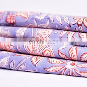 Dressmaking Sewing Fabric By Meter Indian New Hand Block Cotton Fabric Crafting thumbnail-1