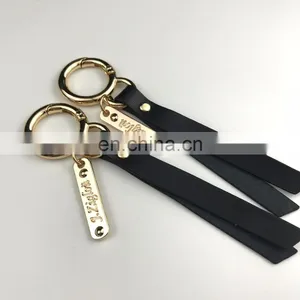 Hot Selling Black PU Custom Logo Key Chain thumbnail-1
