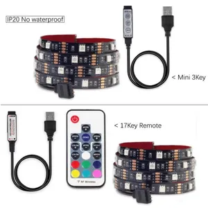 DC5V USB LED Strip 5050 RGB Flexible Light 1M 2M TV Background Lighting RGB LED Strip Adhesive Tape IP20 / IP65 thumbnail-2