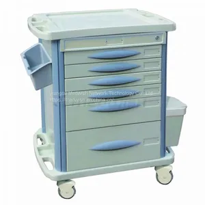 AG-MT003B3 Hospital Furniture ABS Medical Laptop Trolley With Dust Basket thumbnail-1