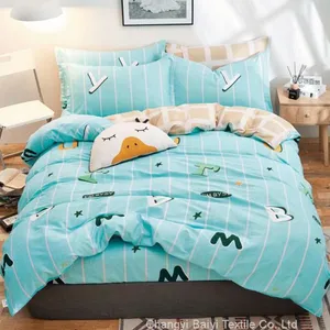 100% Polyester Fabric Pigment Printing Bedsheet Microfiber Woven Fabric for Home Textile Microfiber Bedding Set thumbnail-3