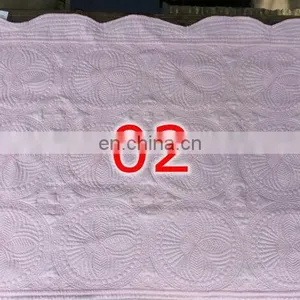 36*46inch INS Embroidery 100% Cotton BABY QUILTS Blanks Blanket Scalloped Quilted Baby Blanket Shower Cover Gift for Baby thumbnail-4