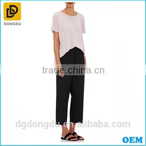 2016 Custom Wholesale Hot Sale Open-back Design Lady Cheap Casual T Shirt thumbnail-2