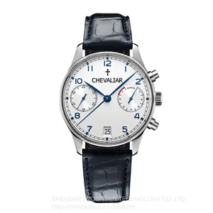 Stainless Steel Fashion Watches Man Chronograph Watch Genuine Leather Gift Watch thumbnail-2