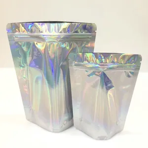 Custom Print Stand Up Zipper Foil Mylar Holographic Eyelash Makeup Packaging thumbnail-1