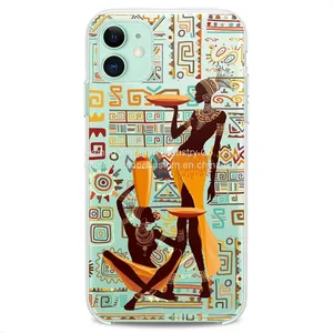 African Tribal Female Design Print Silicone Phone Case thumbnail-1