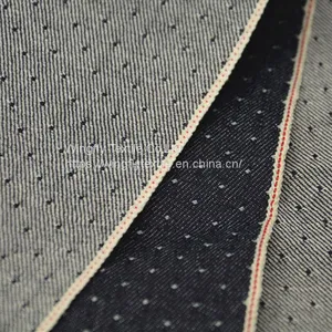 11oz Cotton Star Dot Jacquard Denim Selvage Jeans Fabric for Women's Dress 32/33“ thumbnail-4