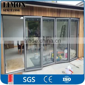 German Brand Hardware High Quality bi Folding Door /Double Glazing Aluminium bi Fold Door thumbnail-2