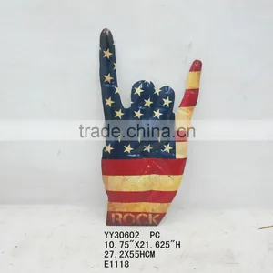 Hands Shape Embossed Tin Sign, Metal Wall Decor thumbnail-1
