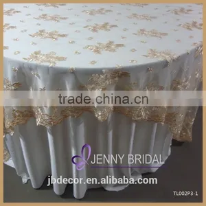 TL015A Luxury Black Damask Flocking Taffeta Tablecloths Table Overlays thumbnail-4