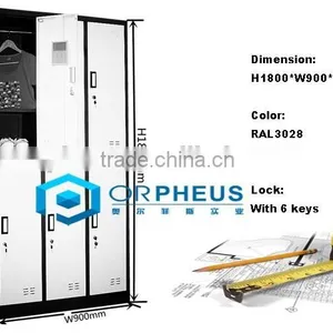 Elegant White Color Moisture Resistant Swimming Pool Changing Room Locker For 6 Person thumbnail-5