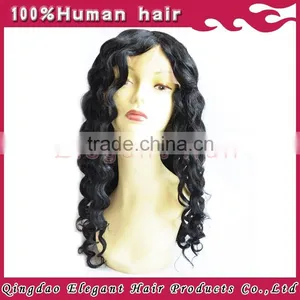 High Quality New Design 130%density Curly 100% Human Hair Glueless Silk Top Full Lace Wigs thumbnail-1