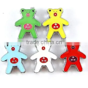 Naughty Bear Cartoon Enamel Slide Charm 8mm Inner Width Wholesale thumbnail-1