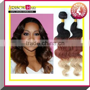 100% Virgin 3 Tone Color Ombre Hair Hairextension 1/33/27 thumbnail-1
