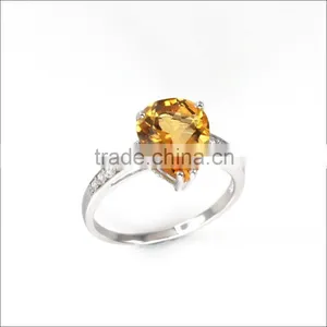 3.5CT Genuine Citrine Ring 925 Sun Silver Ring thumbnail-1