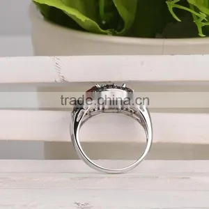 Cheap Price Oval Shape Hand Setting Natural Garnet Black Small Stone 925 Sterling Silver Ring thumbnail-5