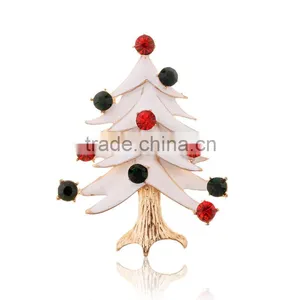 White Color Christmas Tree Brooch thumbnail-2