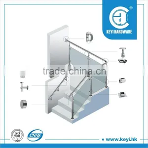 Stainless Steel Glass Handrail for Interior Steps Stairs, Pipe Handrail thumbnail-1